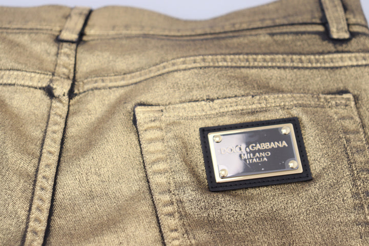 Gold Baumwolle zerfleddert Skinny Männer Denim Jeans