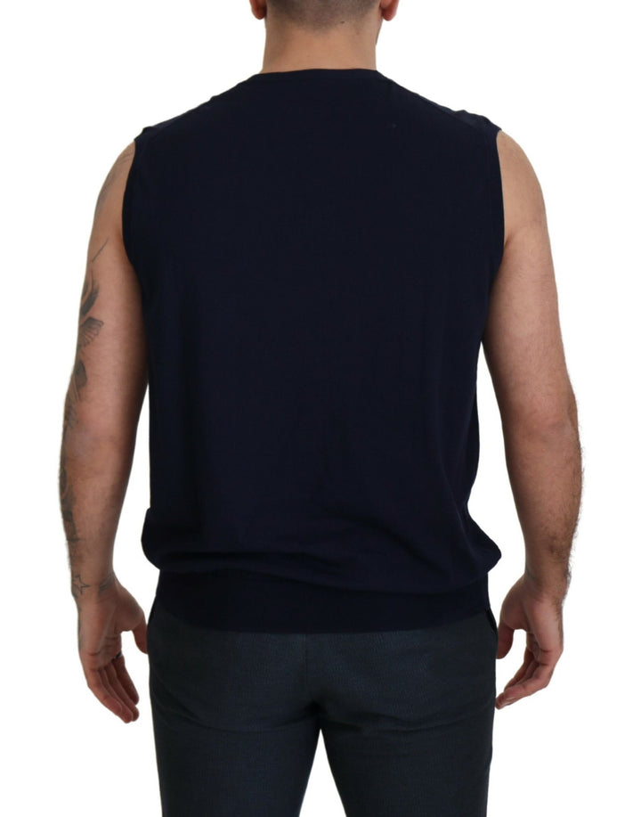Slim black sleeveless tank with V-neck