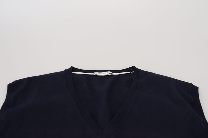 Slim black sleeveless tank with V-neck