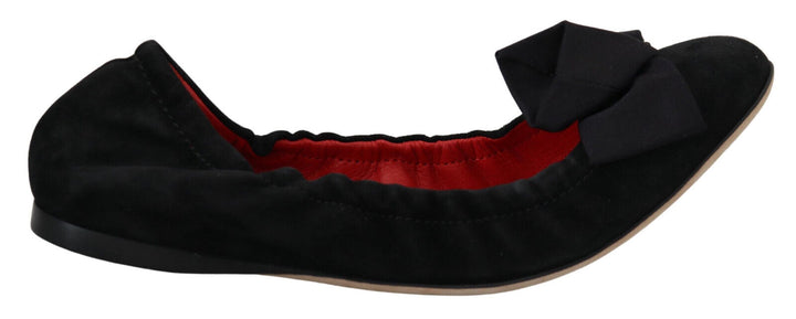 Schwarz Wildleder flach Slip On Ballett Schuhe