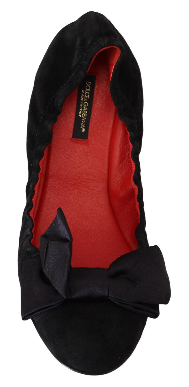 Schwarz Wildleder flach Slip On Ballett Schuhe