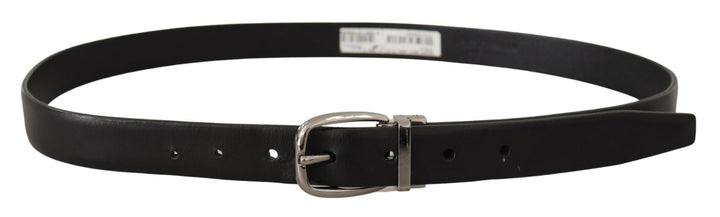 Elegant designer belt made of black leather