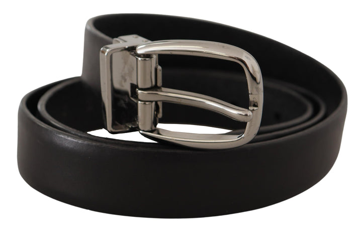 Elegant designer belt made of black leather