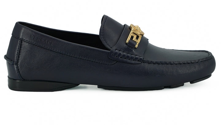 Elegante marineblaue Loafers aus Kalbsleder