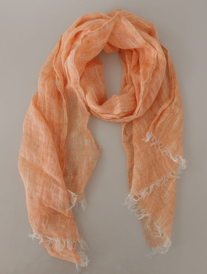 Pfirsich Leinen gestrickt Schal Wrap Fransen Schal