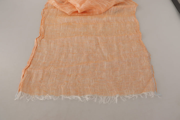 Pfirsich Leinen gestrickt Schal Wrap Fransen Schal