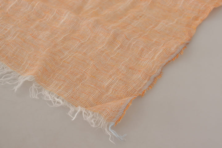 Pfirsich Leinen gestrickt Schal Wrap Fransen Schal