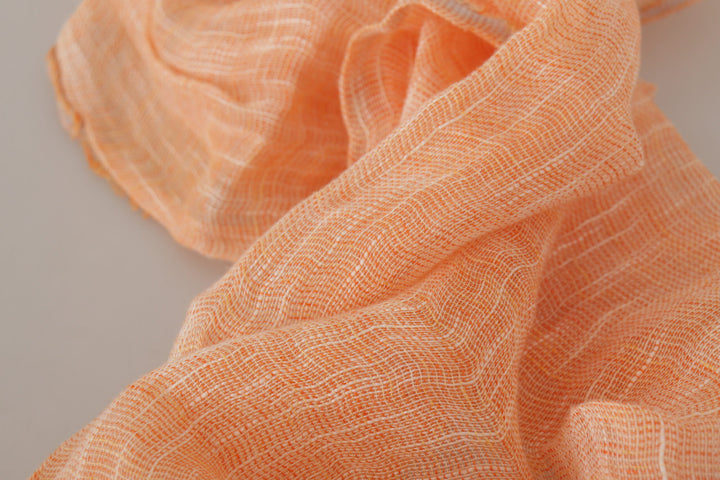 Pfirsich Leinen gestrickt Schal Wrap Fransen Schal