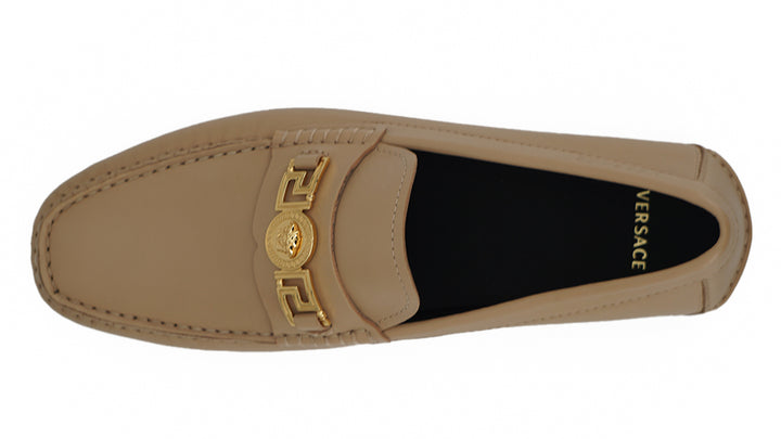 Exquisite Medusa Loafers aus goldfarbenem Leder