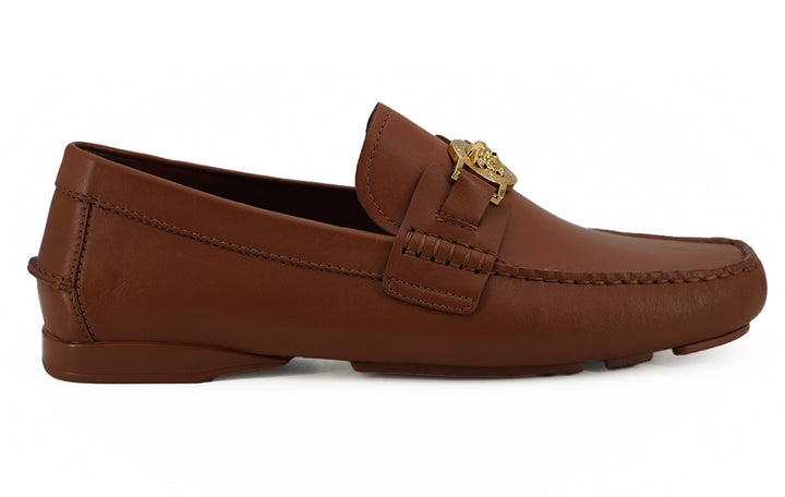 Elegante Loafers aus Leder mit Medusa-Prägung