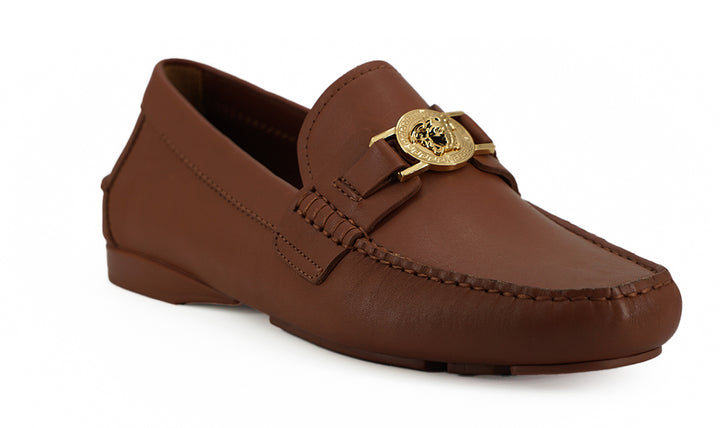 Elegante Loafers aus Leder mit Medusa-Prägung
