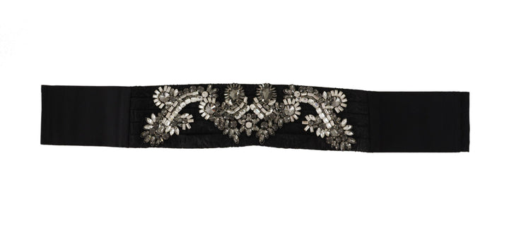 Elegant rhinestone-studded silk belt