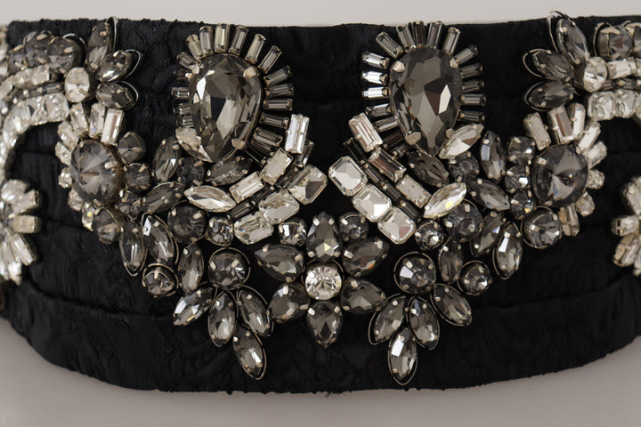 Elegant rhinestone-studded silk belt