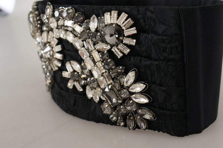 Elegant rhinestone-studded silk belt