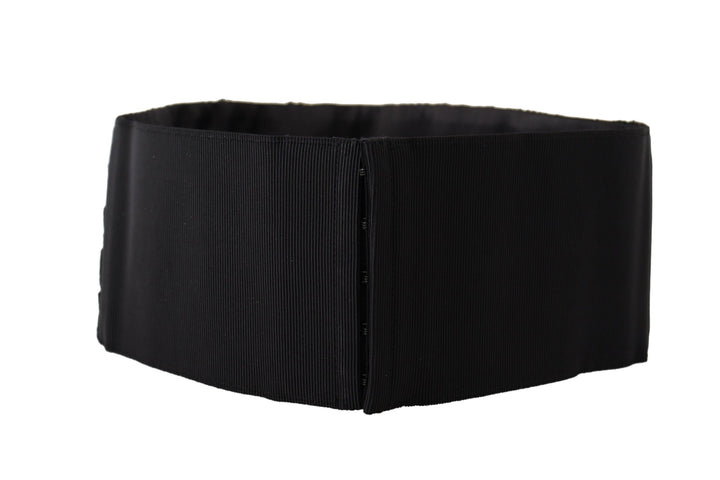 Elegant rhinestone-studded silk belt