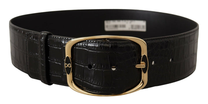 Elegant logo belt made of black leather