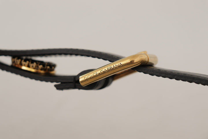 Elegant logo belt made of black leather