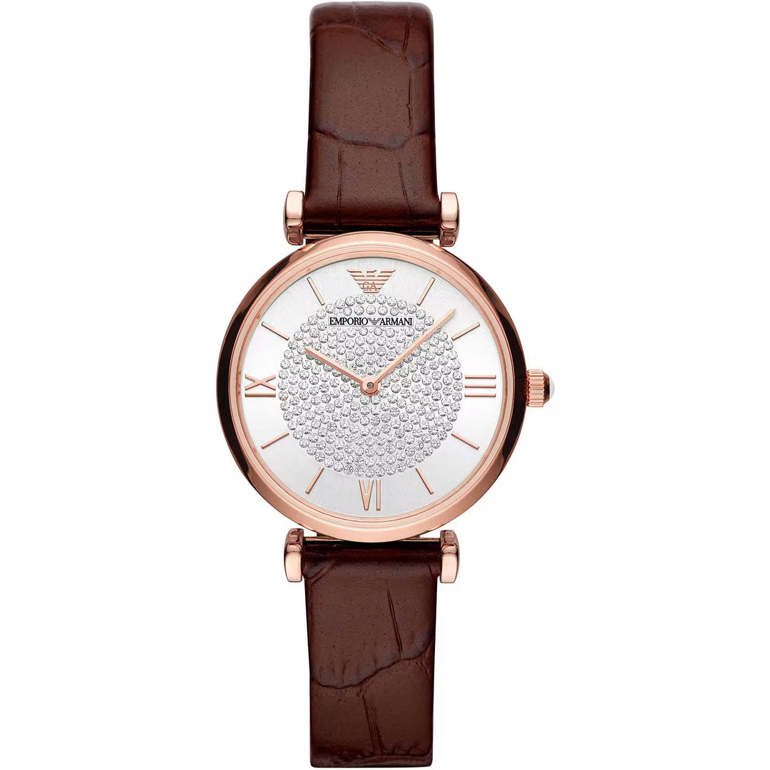 Elegante Bordeaux Lederuhr für Frauen