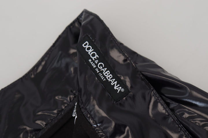 Schwarz Glänzende Nylon Skinny Männer Hosen