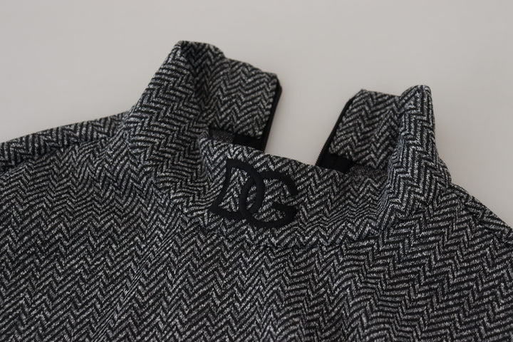 Dunkelgrauer Nylon-Rollkragenpullover
