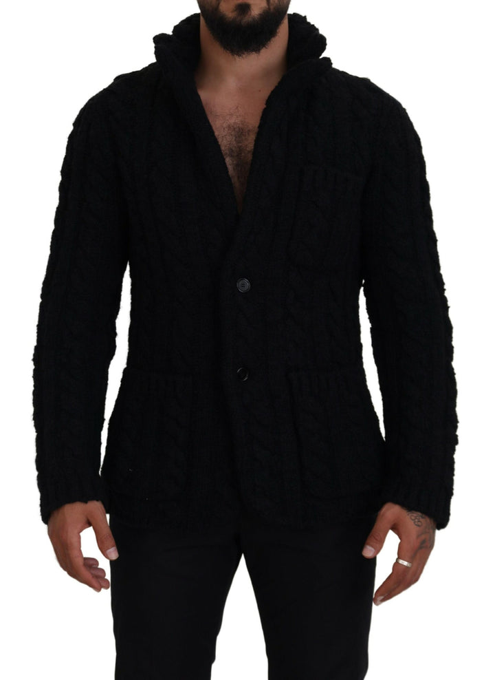Elegant black cardigan made of a wool-cashmere blend