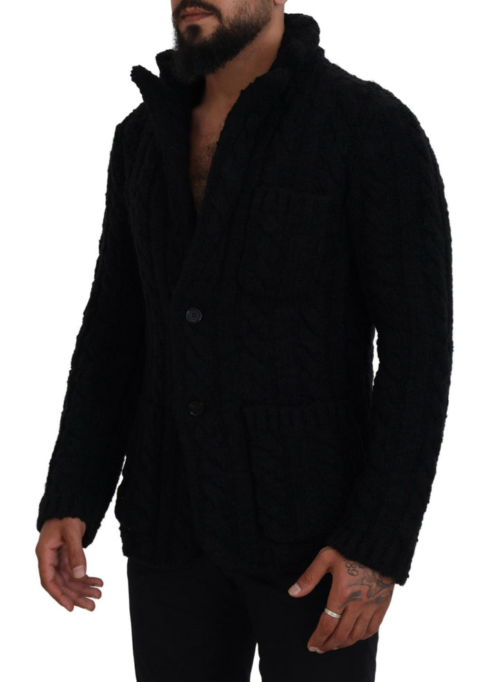 Elegant black cardigan made of a wool-cashmere blend