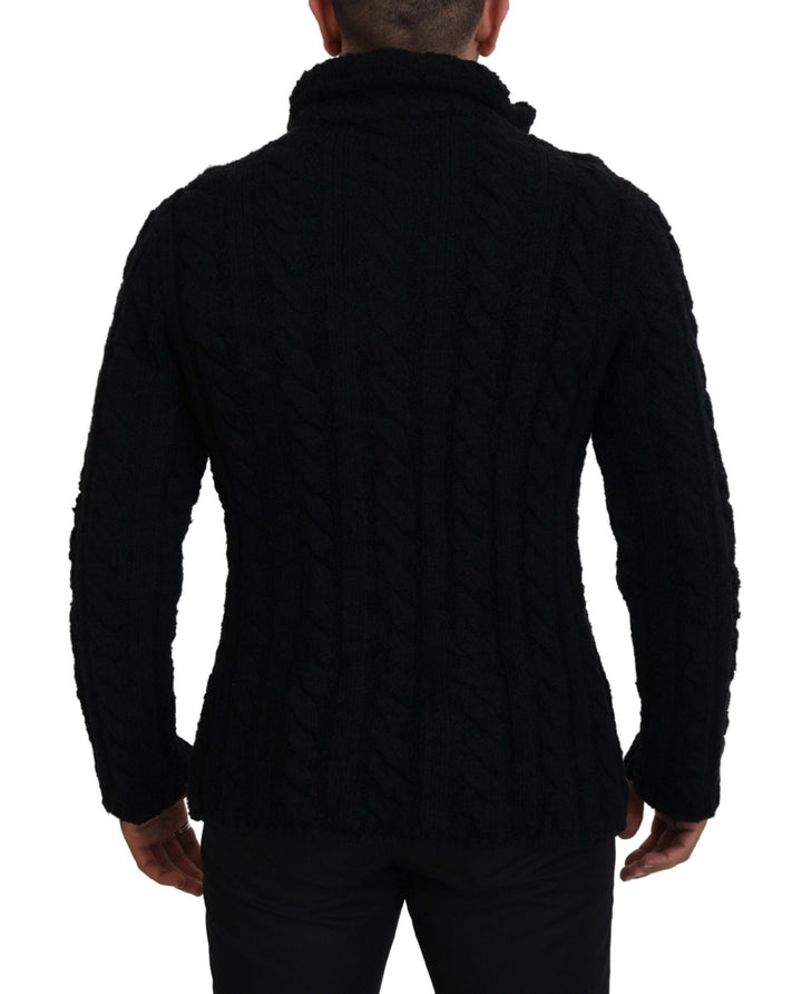 Elegant black cardigan made of a wool-cashmere blend
