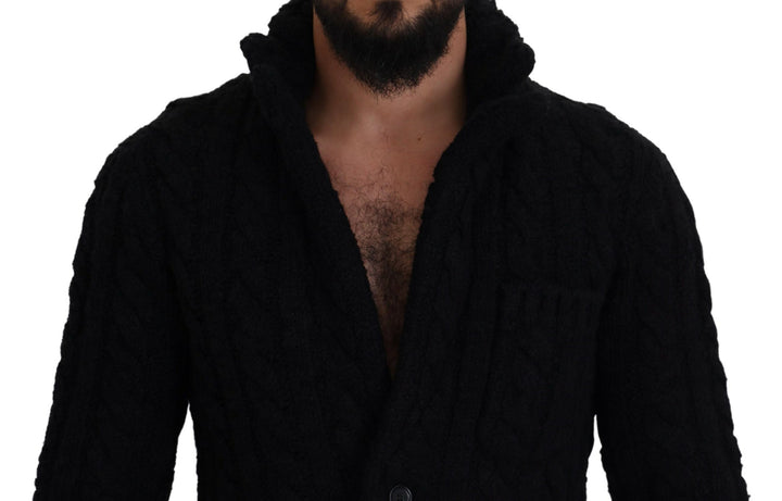 Elegant black cardigan made of a wool-cashmere blend
