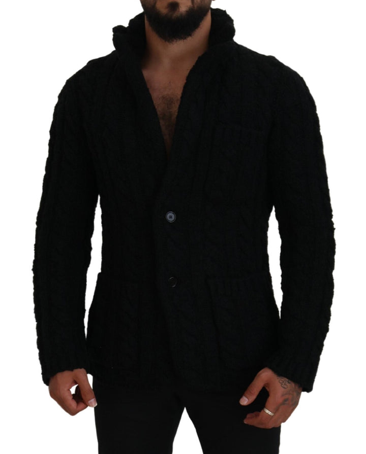 Elegant black cardigan made of a wool-cashmere blend