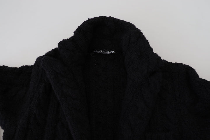 Elegant black cardigan made of a wool-cashmere blend