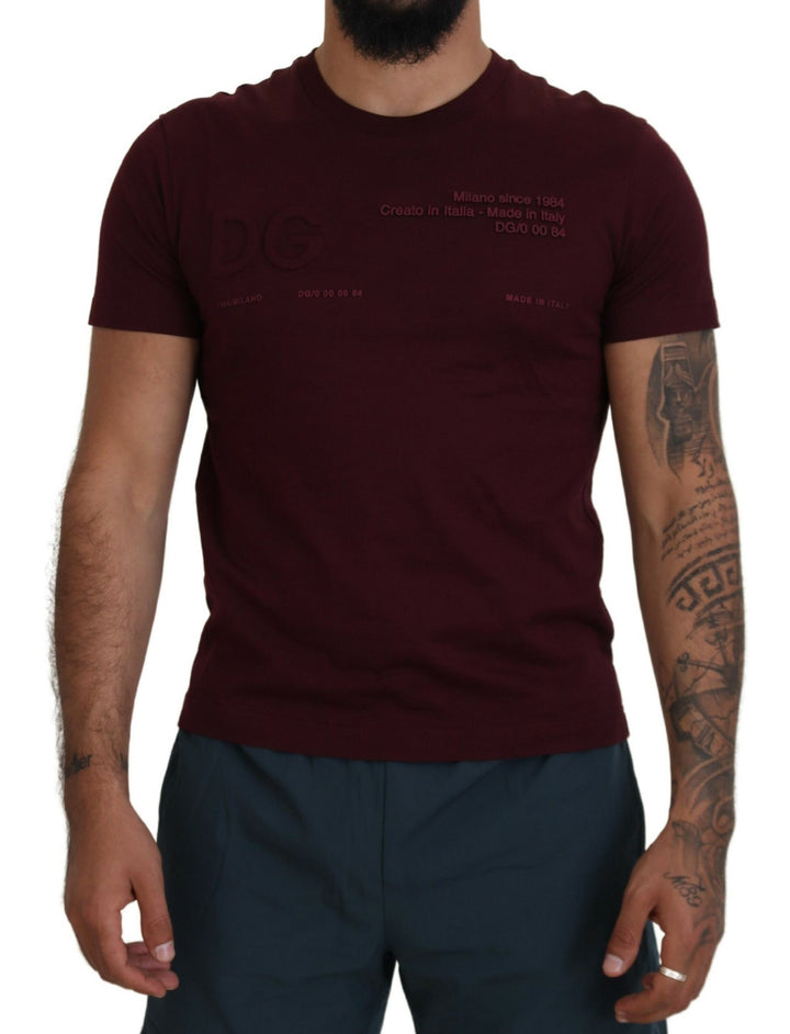 Elegant maroon round neck T-shirt