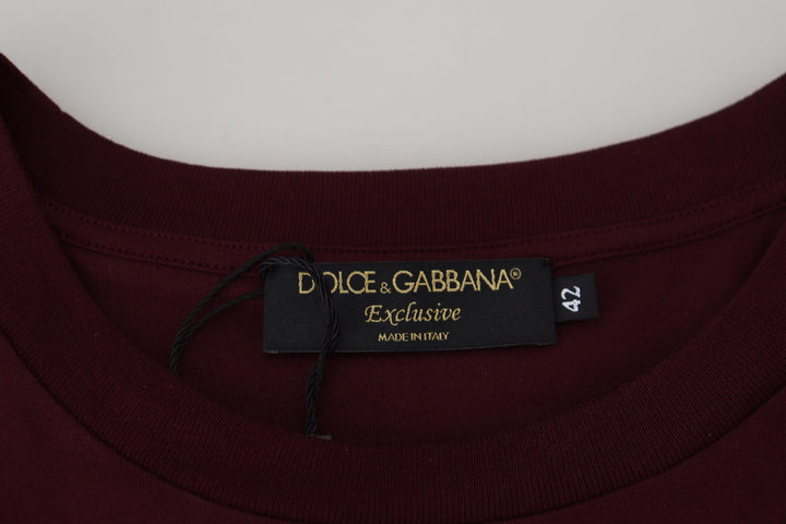 Elegant maroon round neck T-shirt