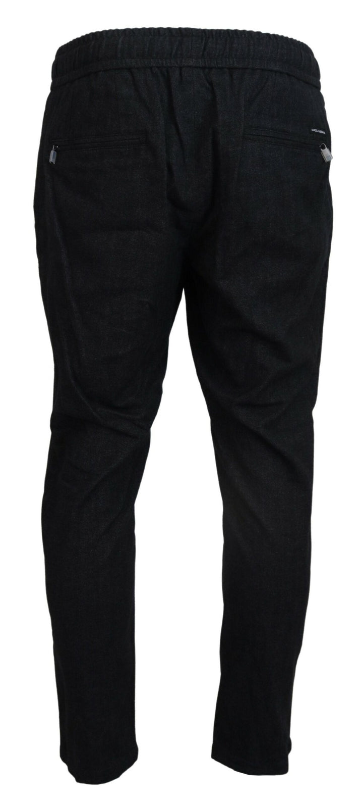 Elegant tapered blue denim trousers