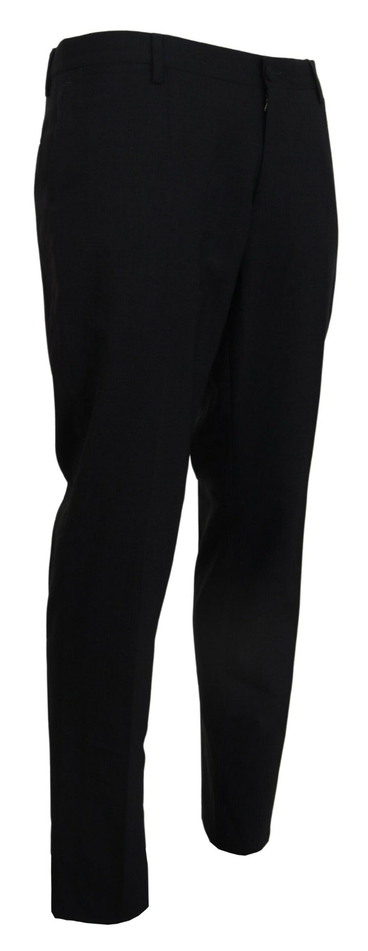 Graues Woll-Stretchkleid Formelle Slim Fit Hose