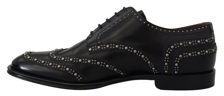 Elegant black derby shoes with studs