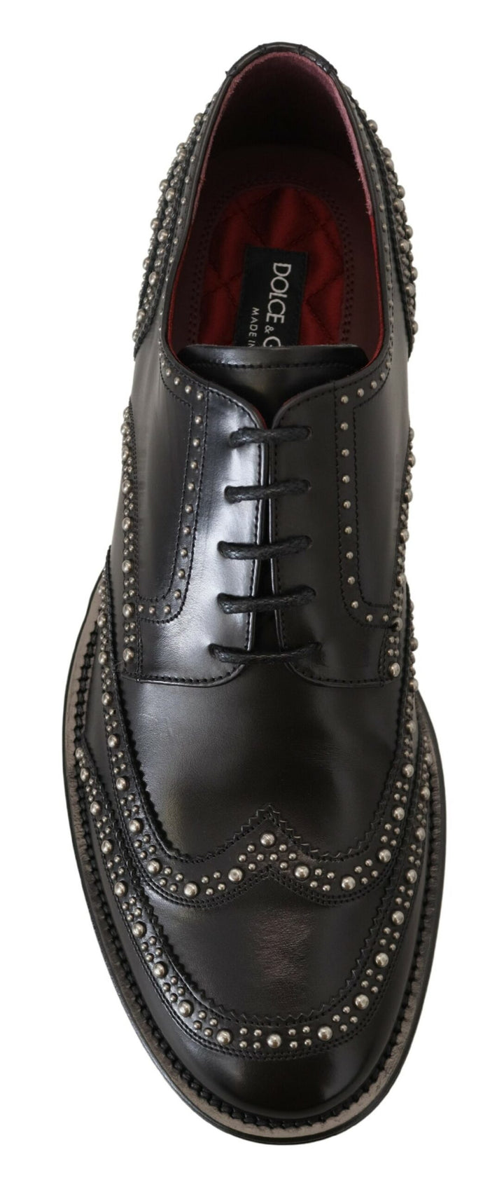Elegant black derby shoes with studs