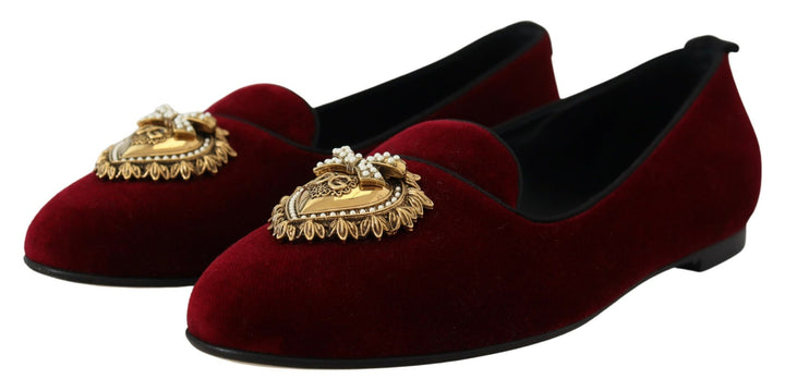 Burgundy velvet devotion loafers