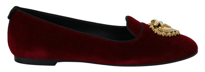 Burgundy velvet devotion loafers