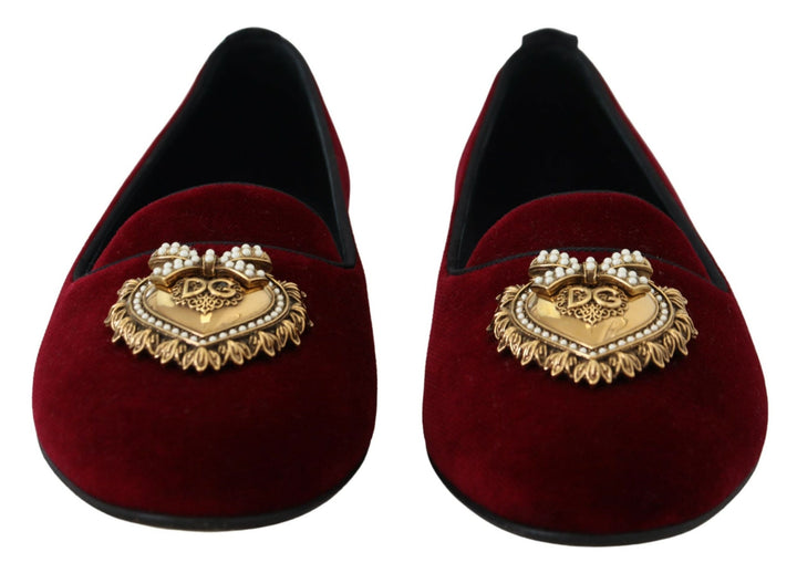Burgundy velvet devotion loafers