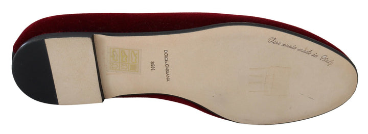 Burgundy velvet devotion loafers