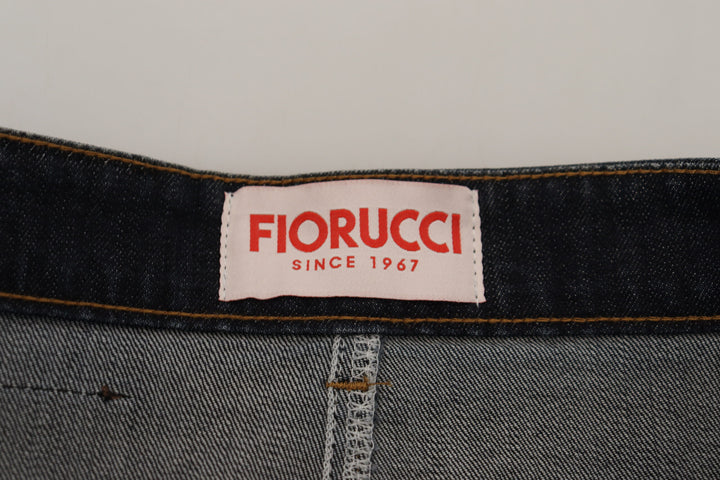 Dunkelblau gewaschener Denimrock mit mittlerer Taille und Bleistiftschnitt