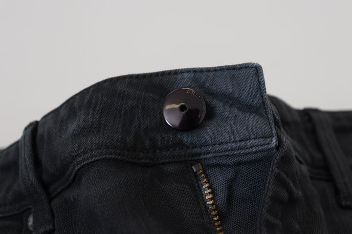 Schwarze Baumwolle Slim Fit Damen Denim Jeans