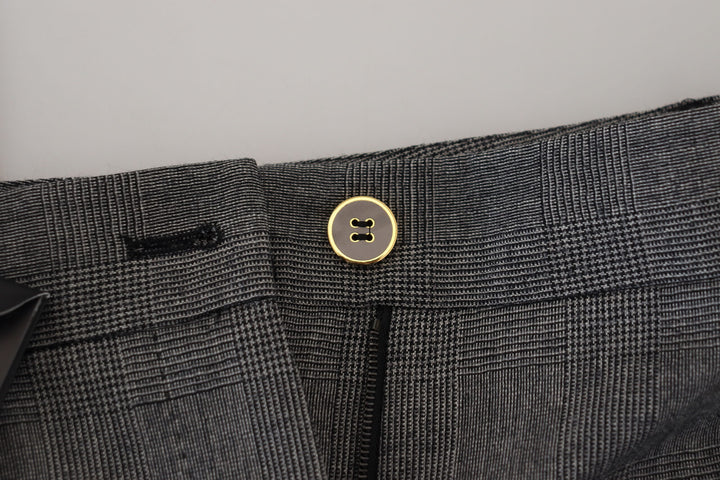 Graue Damen Wollhose mit hoher Taille