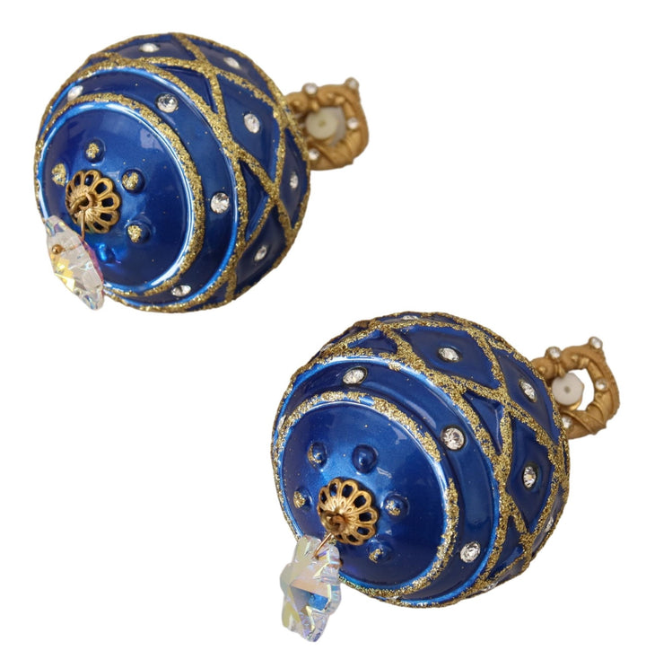 Elegant dangling crystal Christmas ball earrings