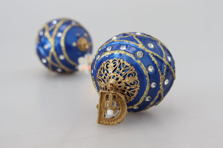 Elegant dangling crystal Christmas ball earrings