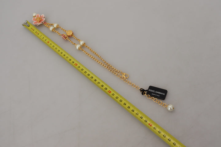 Elegant floral statement charm necklace