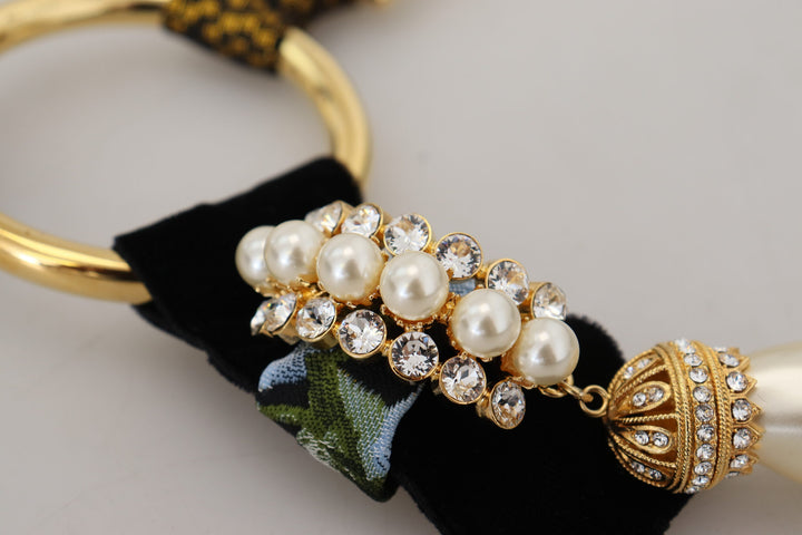 Elegant gold-brass pearl necklace