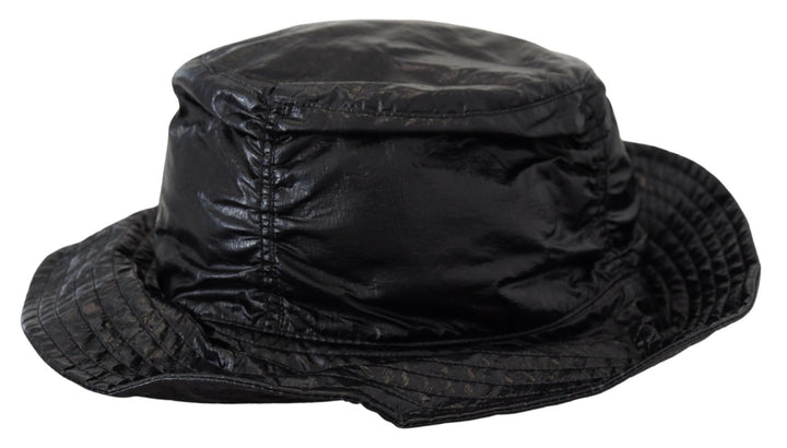 Simple black peaked cap with logo detail