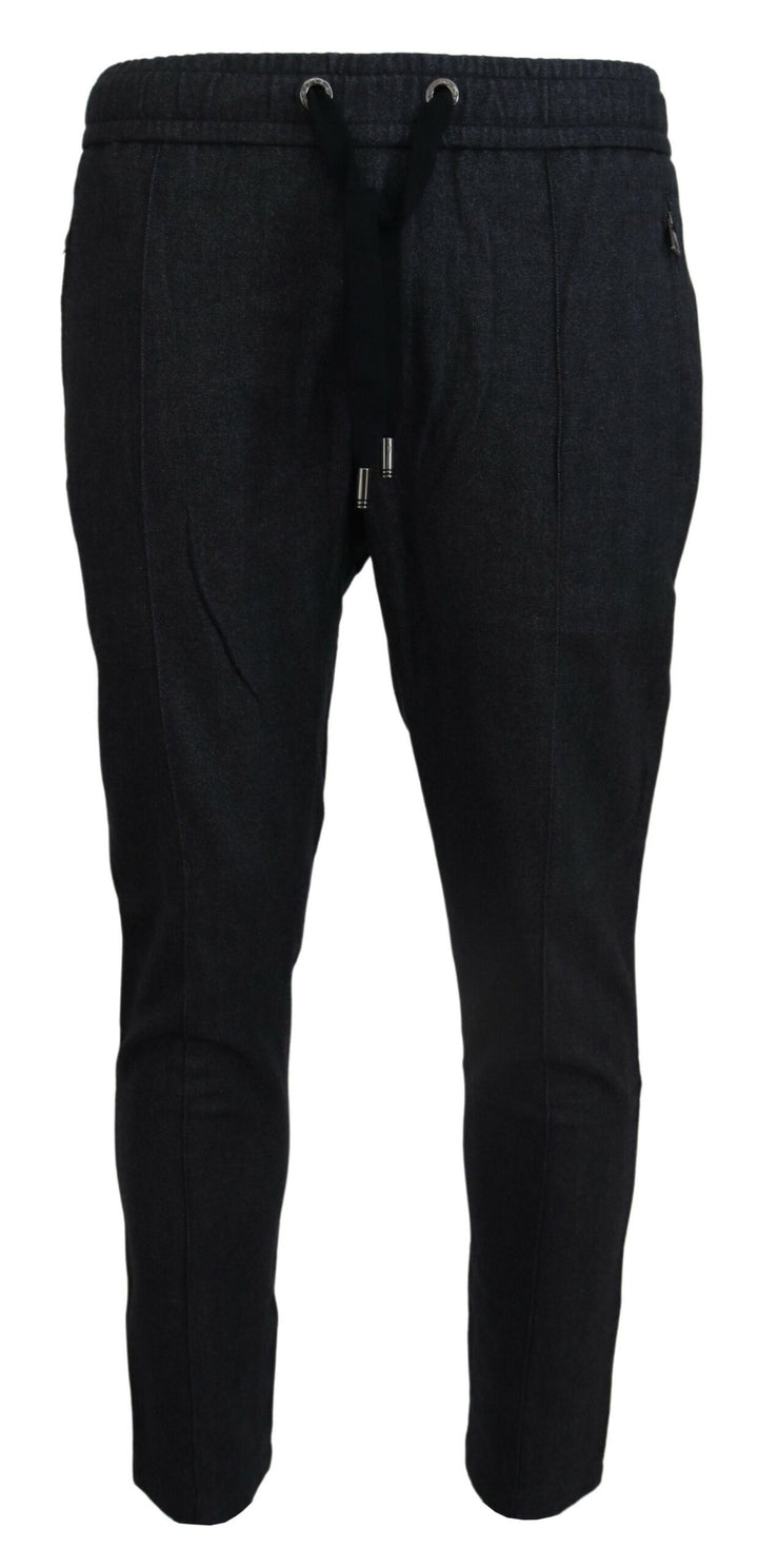 Elegant grey cotton joggers for men