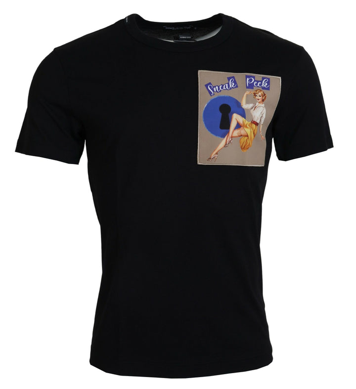 Chic black cotton T-shirt for the modern man